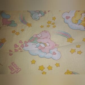 Vintage 1983 Care Bear Cartoon Fitted Crib Sheet American Greetings Corp